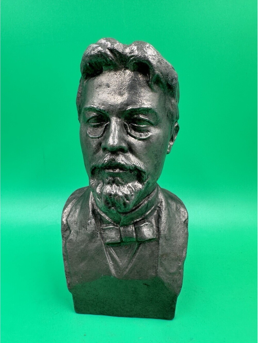 Writer Anton Chekhov USSR Soviet Union bust figurine Russia metal ORIGINAL